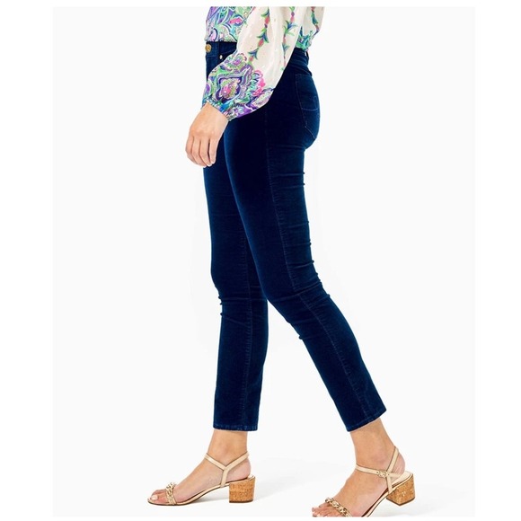 Lilly Pulitzer  High Rise Plush Skinny Pant-Luna Wash S 2 Dopamine Boho - Picture 5 of 12